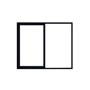 FENÊTRE COULISSANTE PVC 1 COTÉ COULISSENTE NOIR 2480 x 2100mm D