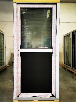PORTE PVC 1/2 VITRAGE NOIR 980 x 2100mm G