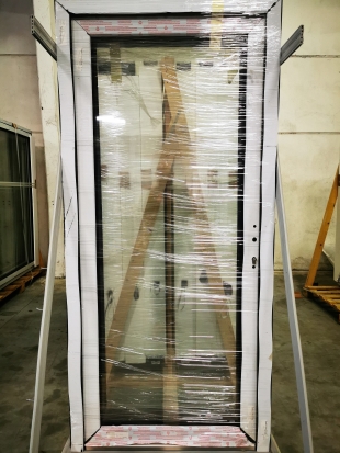PORTE PVC 2/2 VITRAGE NOIR 980 x 2100mm G