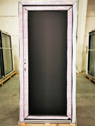 PORTE PVC 2/2 PANNEAU NOIR 980 x 2100mm D