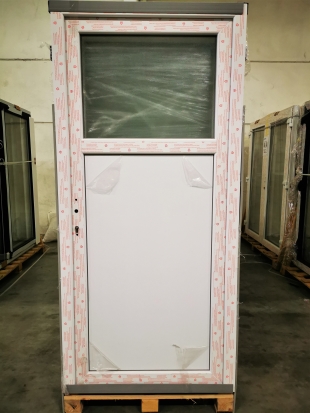 PORTE PVC 60MM 1/3 VITRAGE STRUCTURE BLANC 980 x 2100mm D