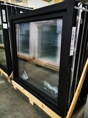 FENÊTRE SIMPLE OUVRANT OSCILLO BATTANT NOIR 1200 x 1200mm G