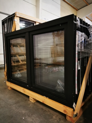 FENÊTRE DOUBLE OUVRANT OSCILLO BATTANT NOIR 1500 x 1000mm D