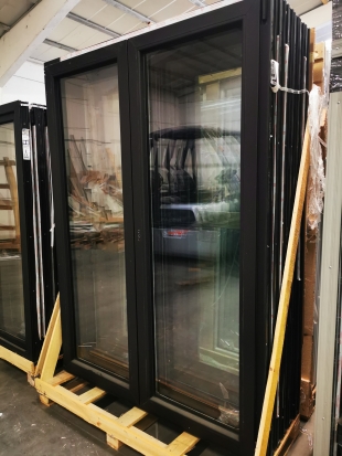 FENÊTRE DOUBLE OUVRANT OSCILLO BATTANT NOIR 1500 x 2100mm G