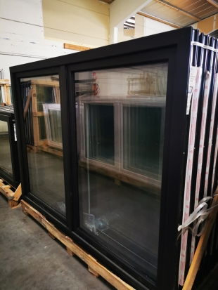 FENÊTRE DOUBLE OUVRANT OSCILLO BATTANT NOIR 2000 x 1500mm G