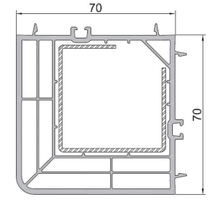 Hoekprofiel 90° - 70 x 70mm, voor ramen en deuren - zwart
