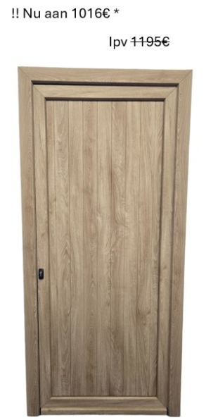PVC Planchetdeur - Vertikaal gegroefd - 980 x 2100mm LINKS - TURNER OAK